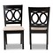 Baxton Studio Lenoir Sand Upholstered Espresso Wood 2-Piece Dining Chair Set 162-10523 - alternate 7
